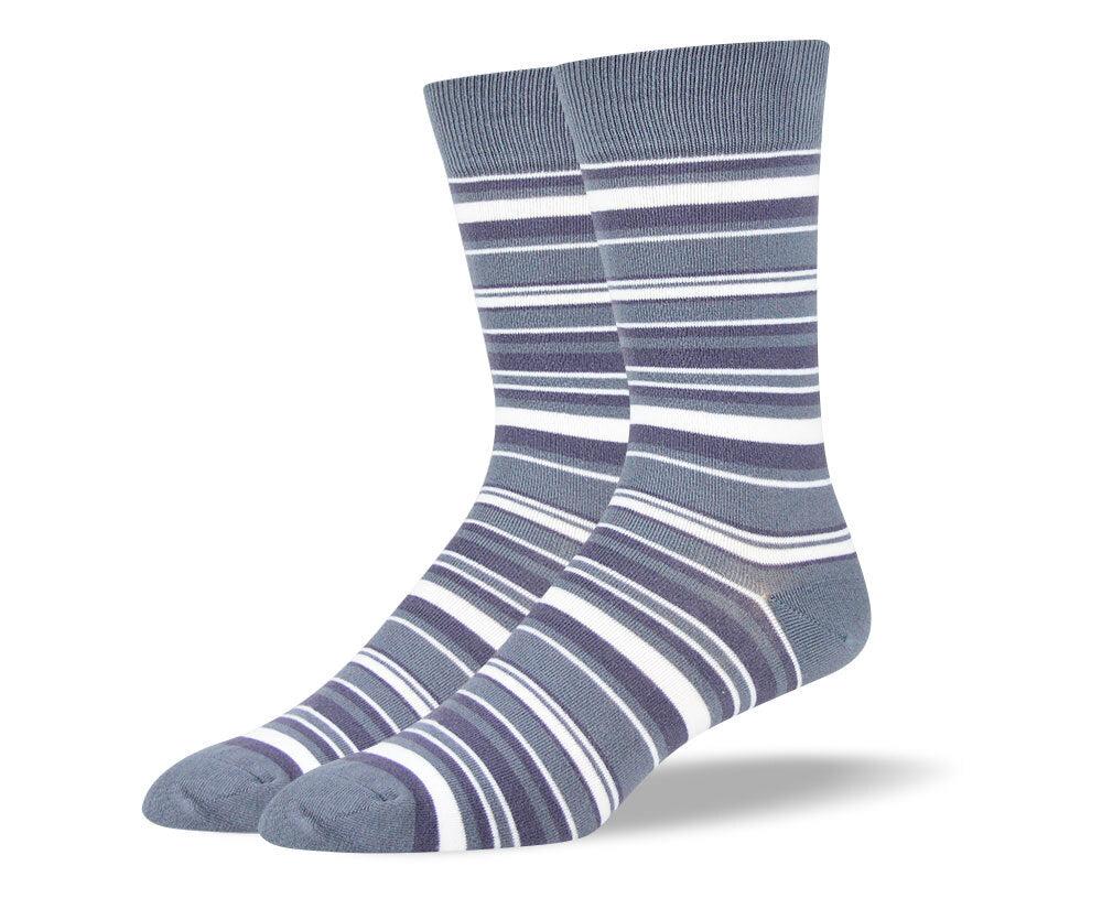 Men's Funky Grey Stripes Socks