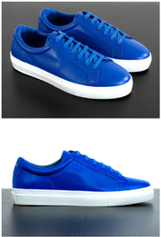 blue leather sneakers mens