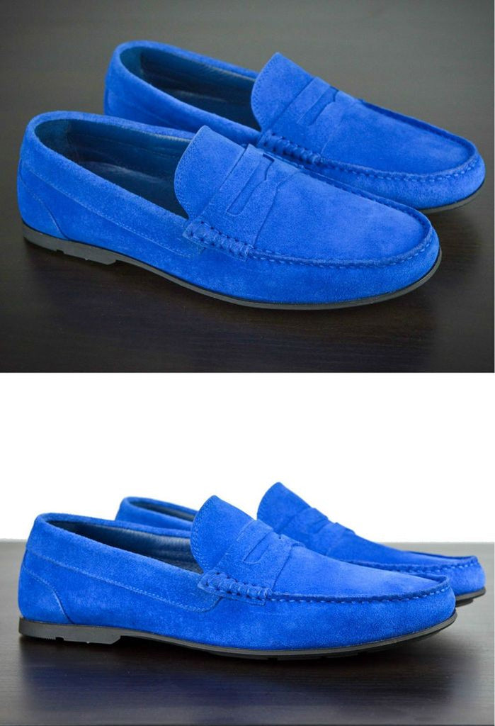 electric blue loafers