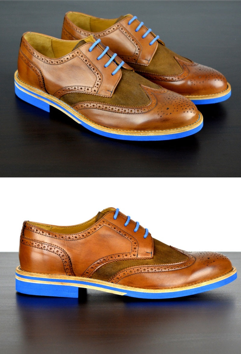 leather shoes blue