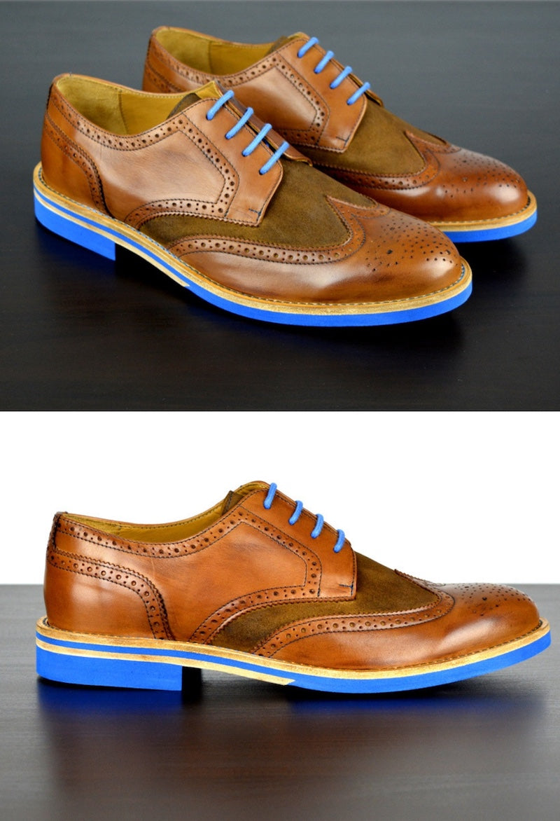 blue leather dress shoes