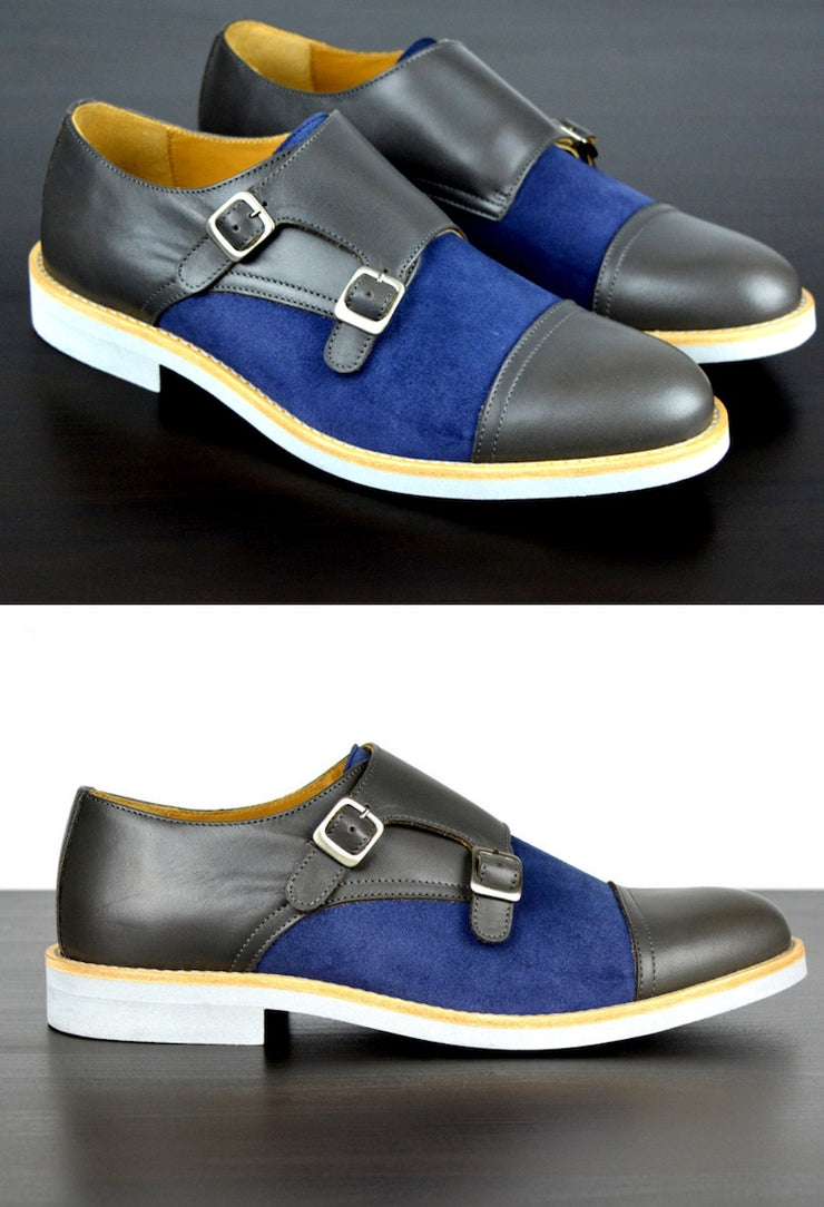 blue grey dress shoes
