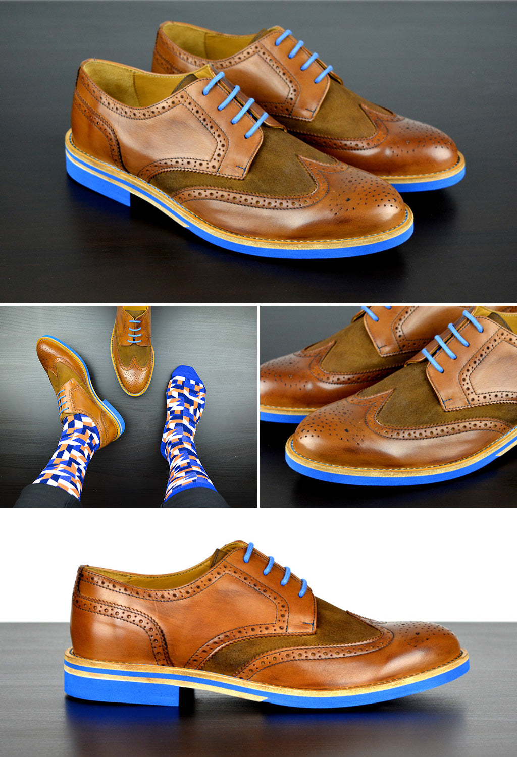 dress shoes with colored soles