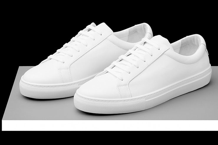 mens white leather tennis shoes