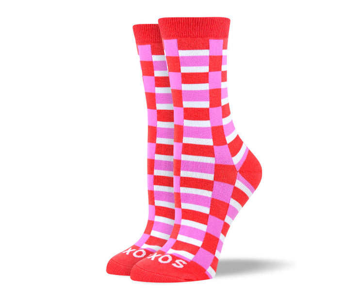 Women's Cool Red Checkered Socks – Soxy.com