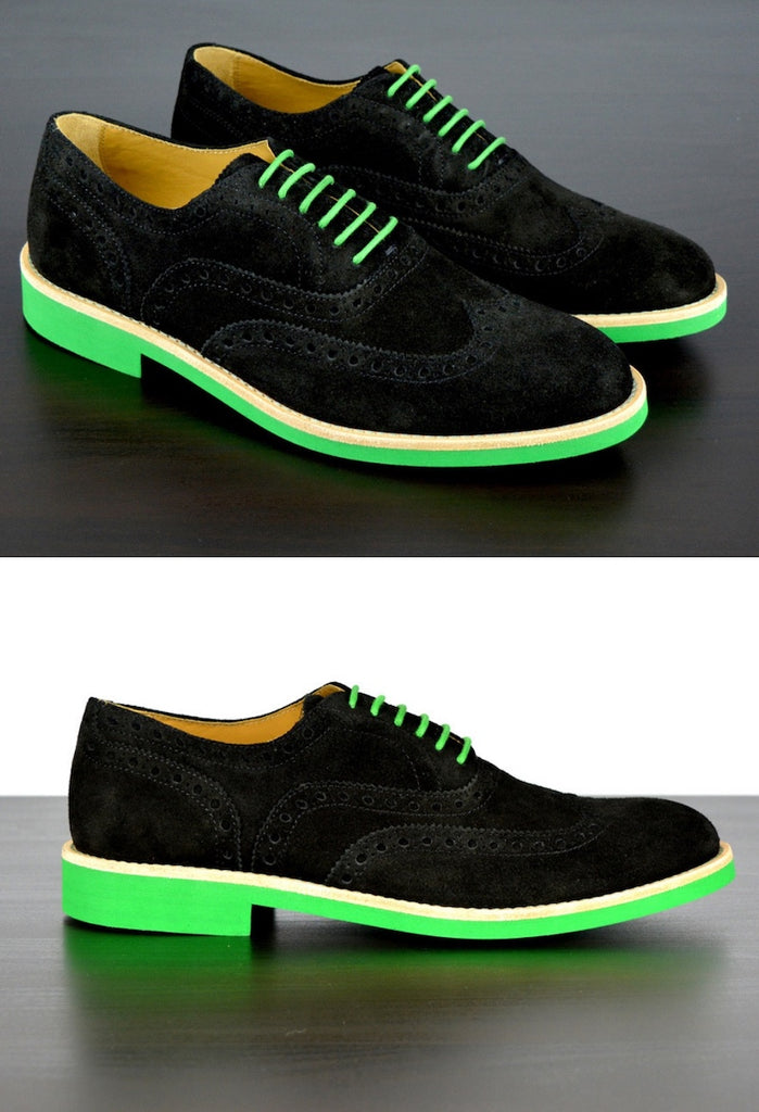 black and green dress shoes