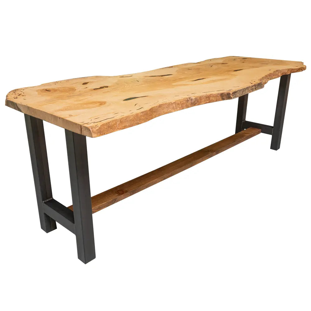 100-Inch Live Edge Counter Height Table Crafted from Ash Wood