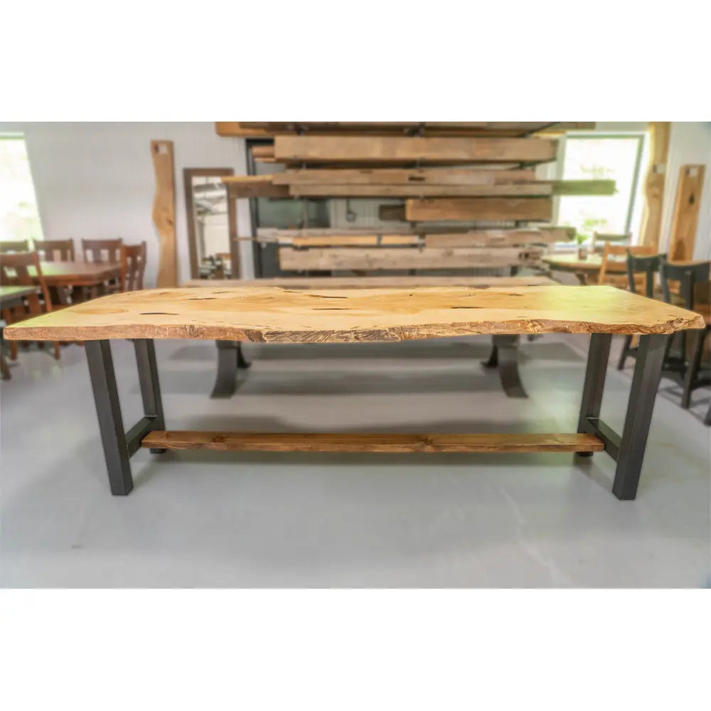 100-Inch Live Edge Counter Height Table Crafted from Ash Wood