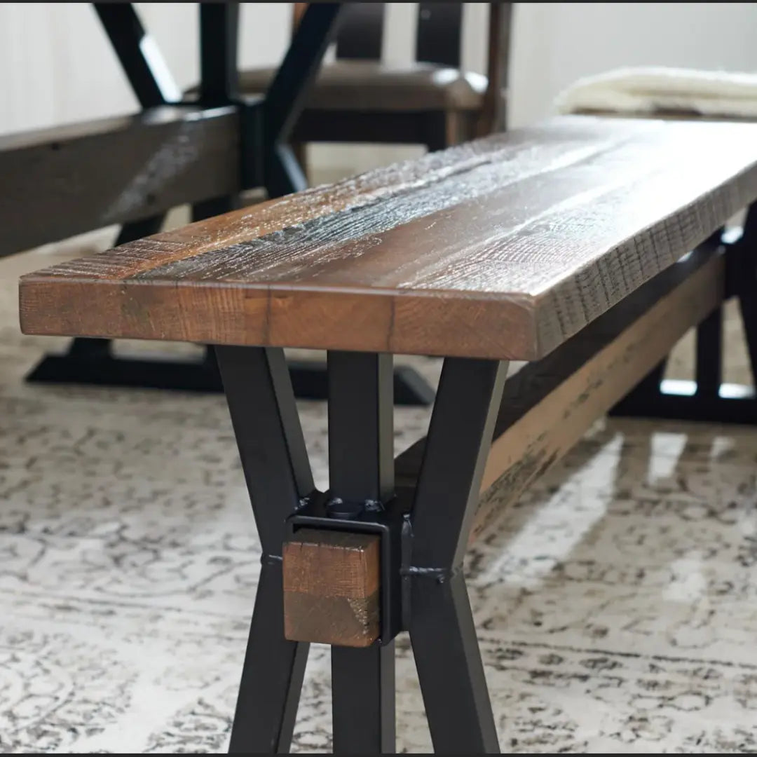 Rustic Industrial Paxton Dining Bench