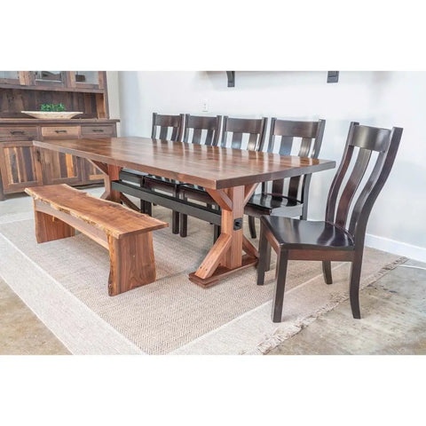 Farmhouse walnut dining chairs sale