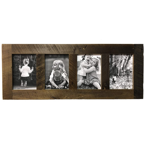 8x10 Grey Distressed Wood Frame, Charcoal Mat