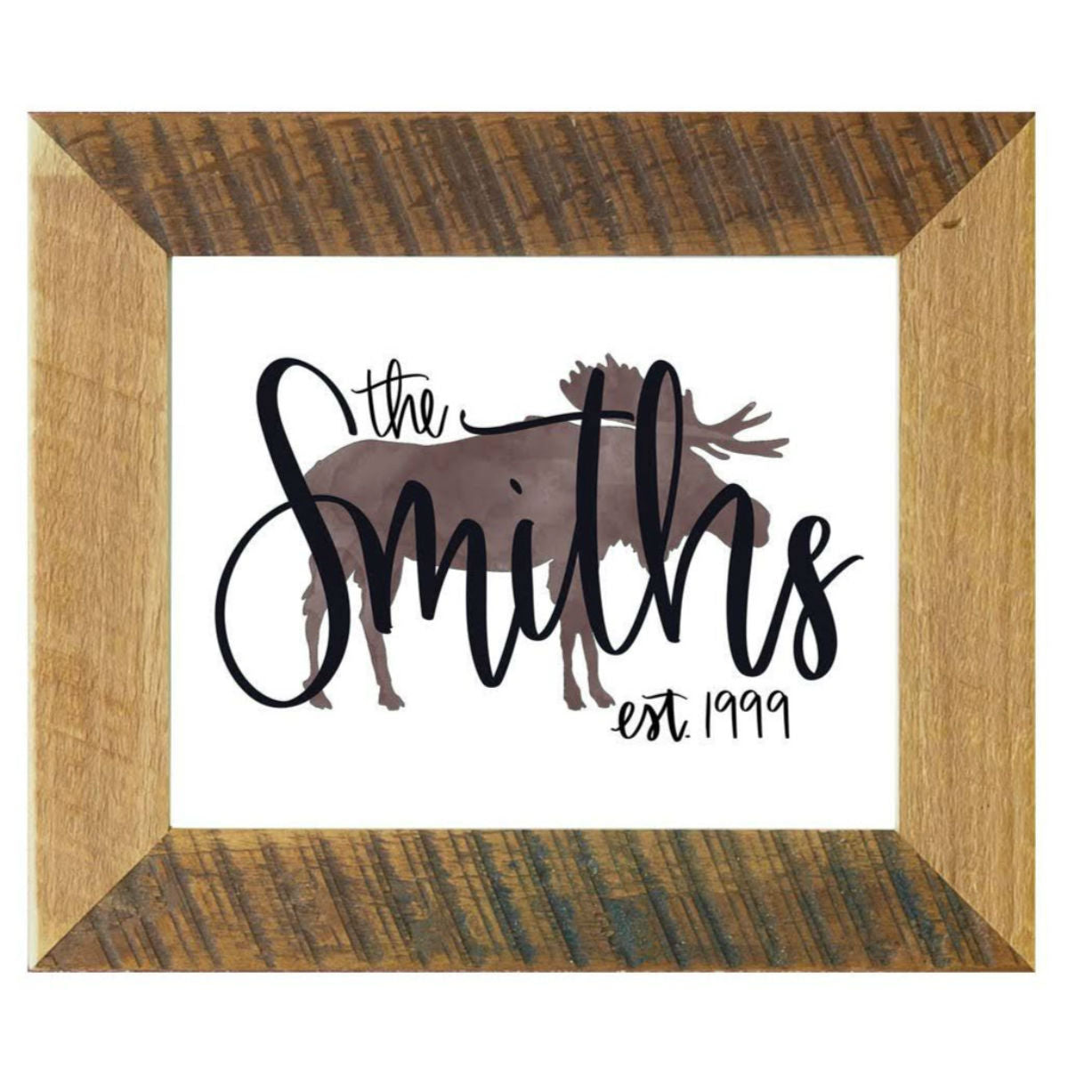 8x10 Personalized Family Name Moose Frame | Rustic Red Door