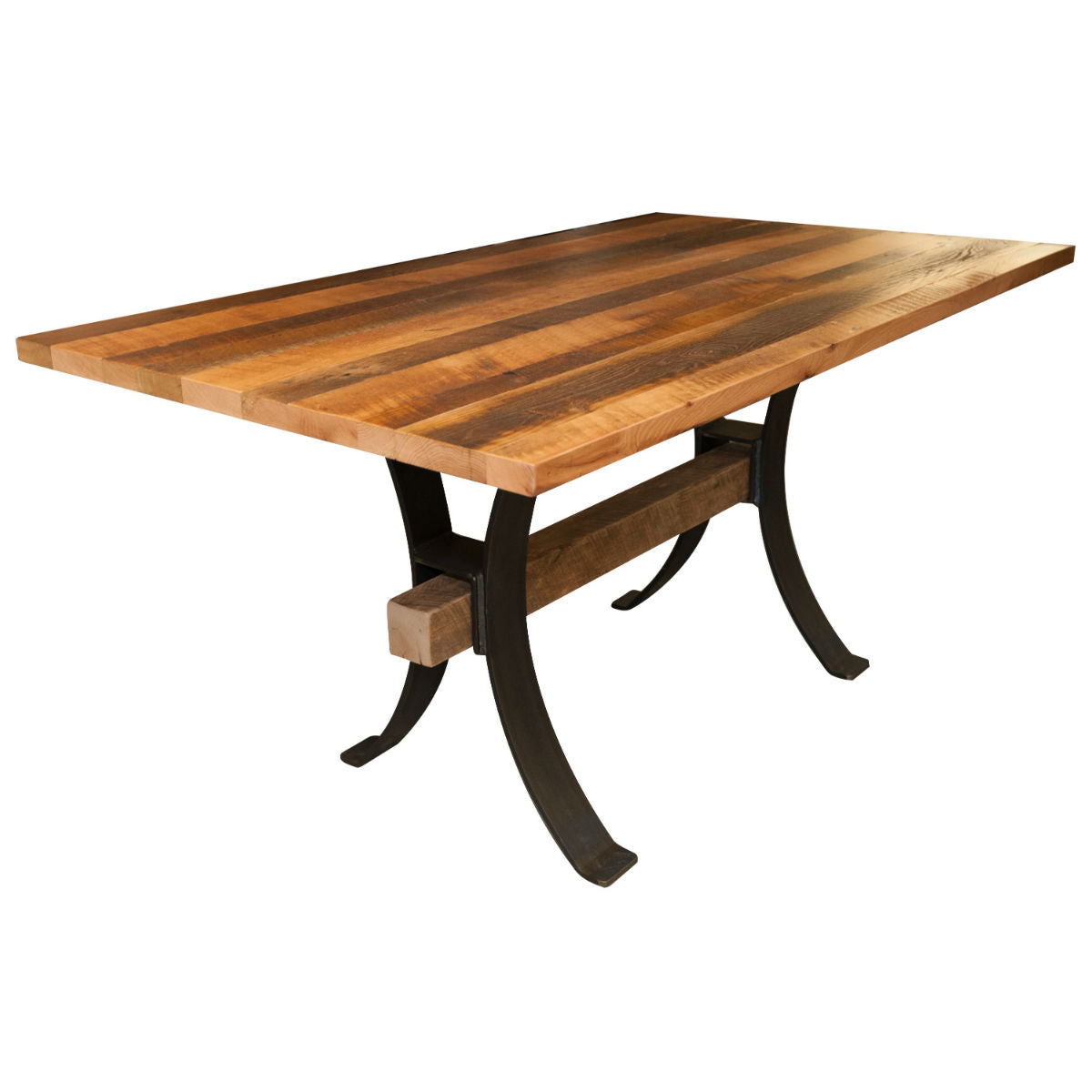 Aspen Reclaimed Barnwood Dining Table, Counter Height, Timber Beam Bas