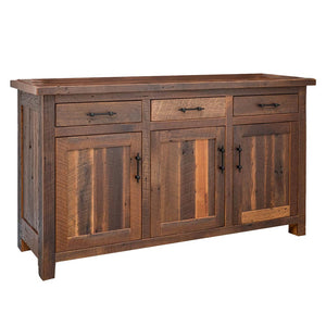 rustic timber buffet