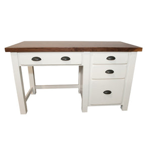 white rustic desk with drawers