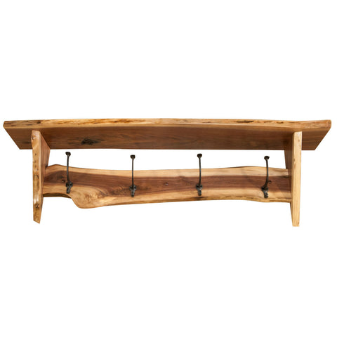 Black Walnut Solid Wood Coat Racks Stand Without Punching Wall