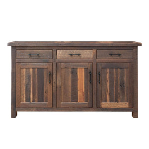 rustic timber buffet