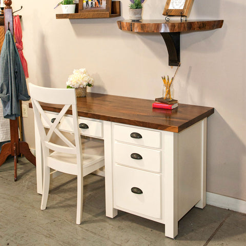 Ashling Home/office Wooden Desk Rustic Reclaimed Wood Desk With a Pipe  Monitor Shelf, Industrial Desk, Office Furniture Various Stains 