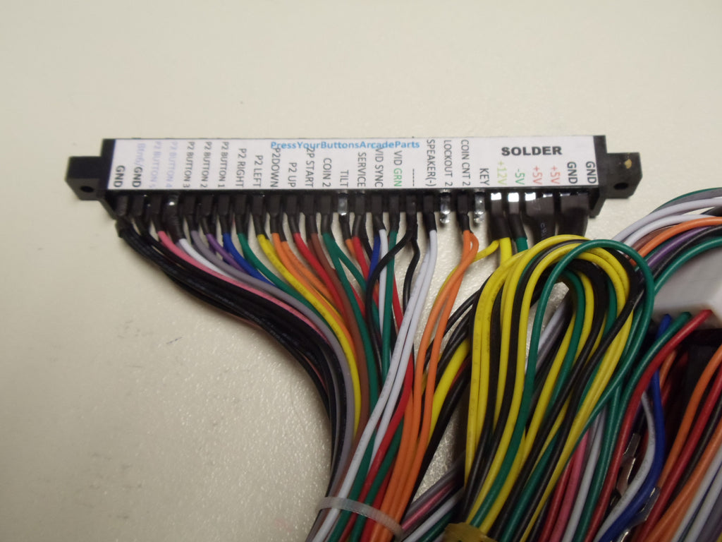 Jamma Wiring Harness With Wire ID Label - Press Your Buttons Arcade Parts