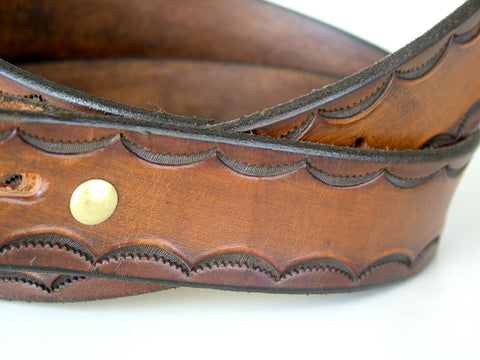 Brown bonded leather belt