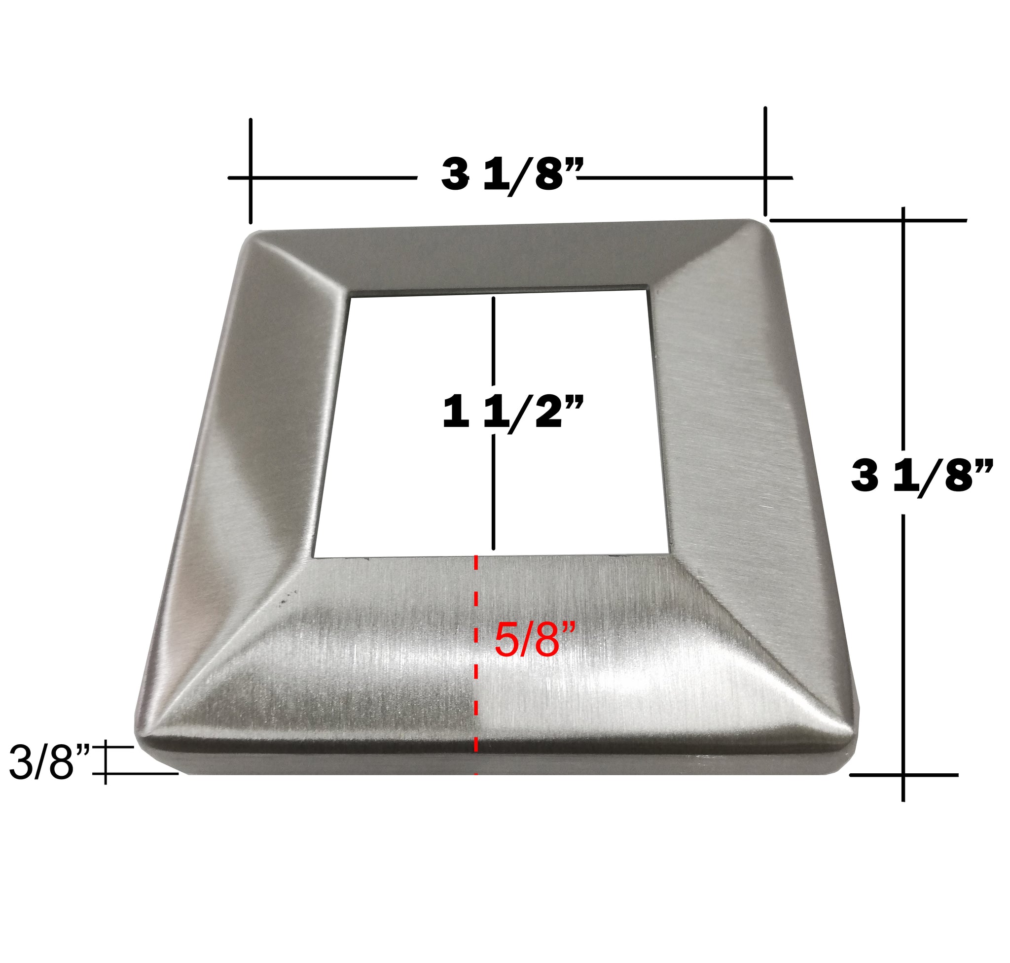 Stainless Steel 316 Grade Square Base Cover And Plate For 1 12 Post Shemonico