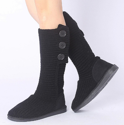Two Ways Wear 2016 New Women Knitted Snow Boots Autumn Winter Keep Warm ...