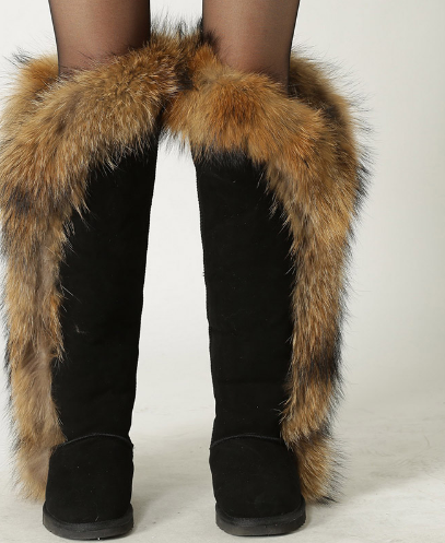 fur high boots