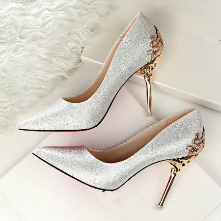 Fashion Sexy High Heels Shoes with Metal Wedding Shoes – Essish