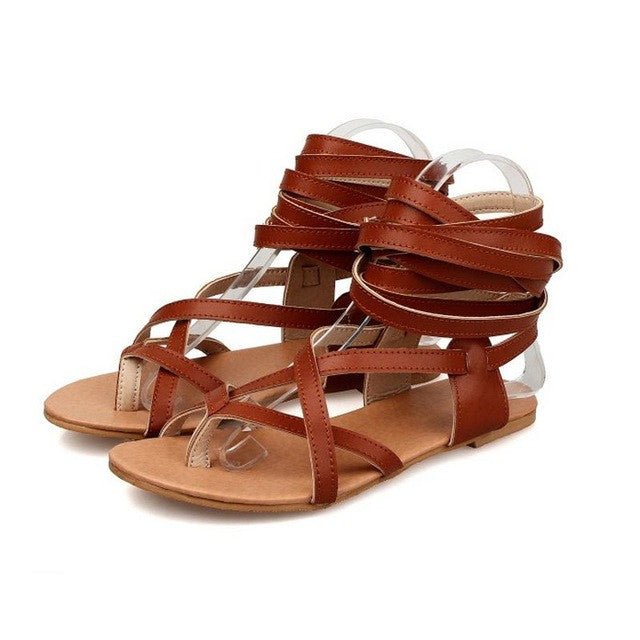 womens flat lace up sandals