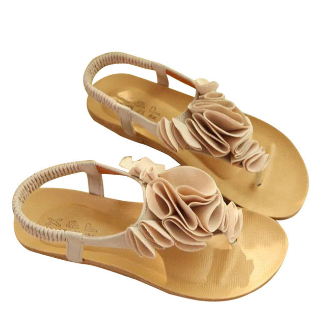 Women Flower Summer Bohemia Sweet Sandals Clip Toe Sandals – Essish