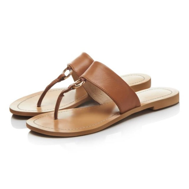 flat leather flip flops