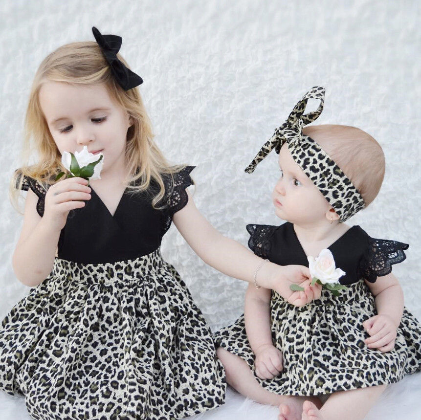 Leopard Newborn Baby Girls Dress Kid 