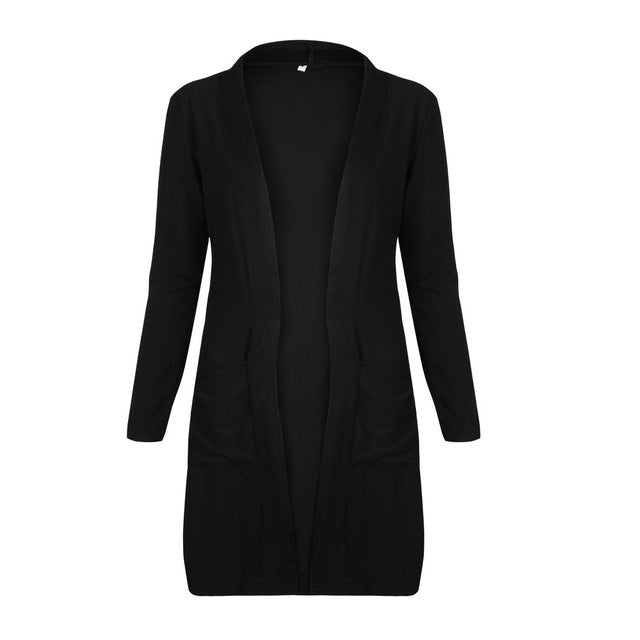 black long sleeve women's cardigan