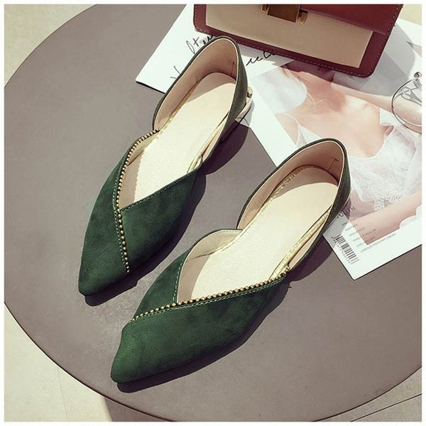 Women Ballet Slip On Loafers Pointed Toe Casual Flat Shoes – Essish