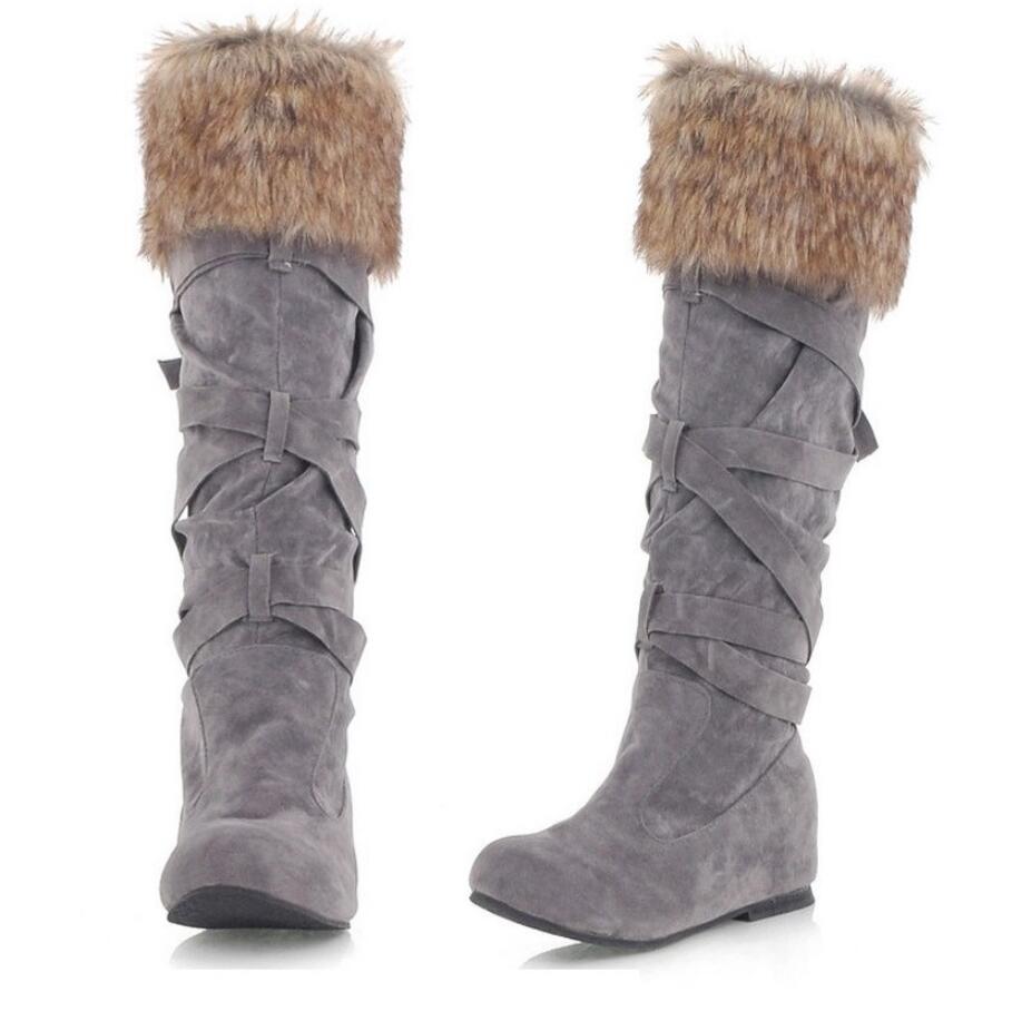 mid calf fur boots