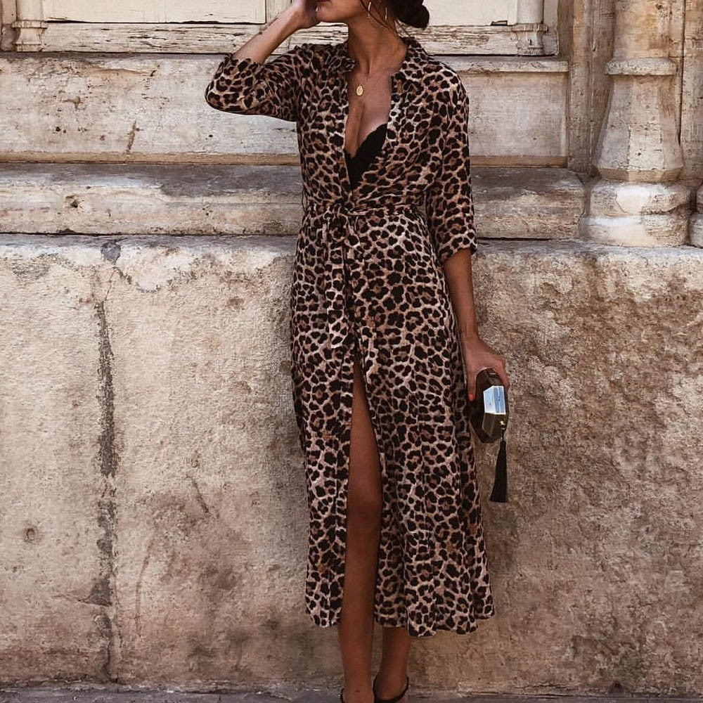 Women's Leopard Print Maxi Dress – Essish