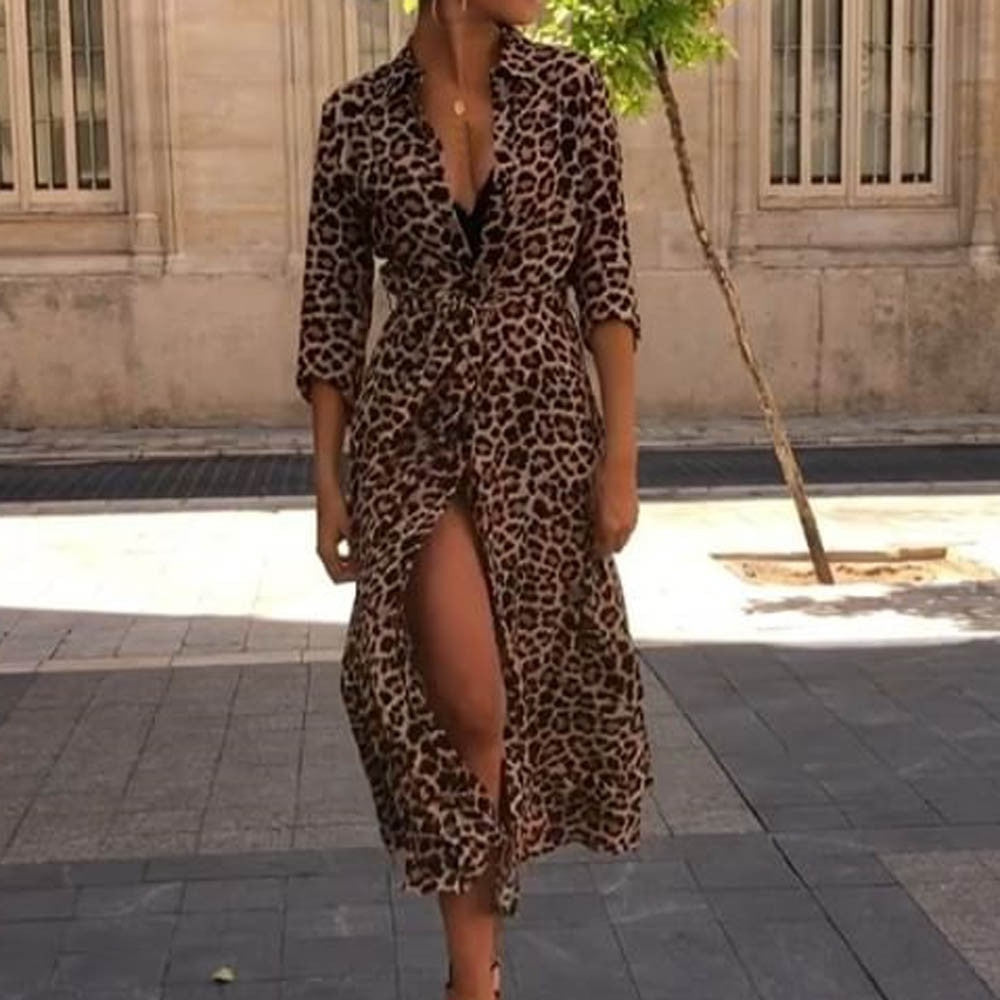 Women's Leopard Print Maxi Dress – Essish