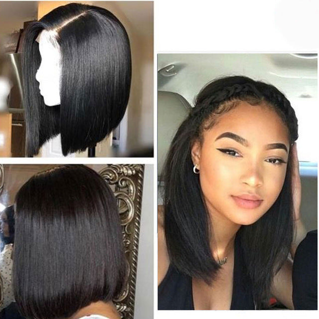 Short Bob Straight Human Remy Hair Lace Front Wig Essish