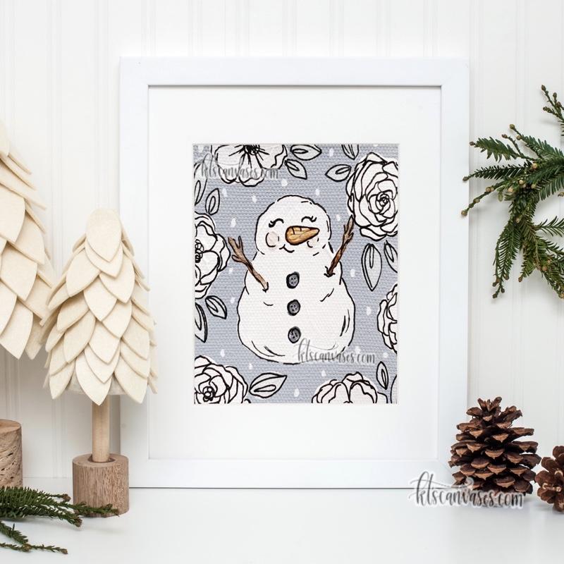 Little Snowman Art Print – KT's Canvases