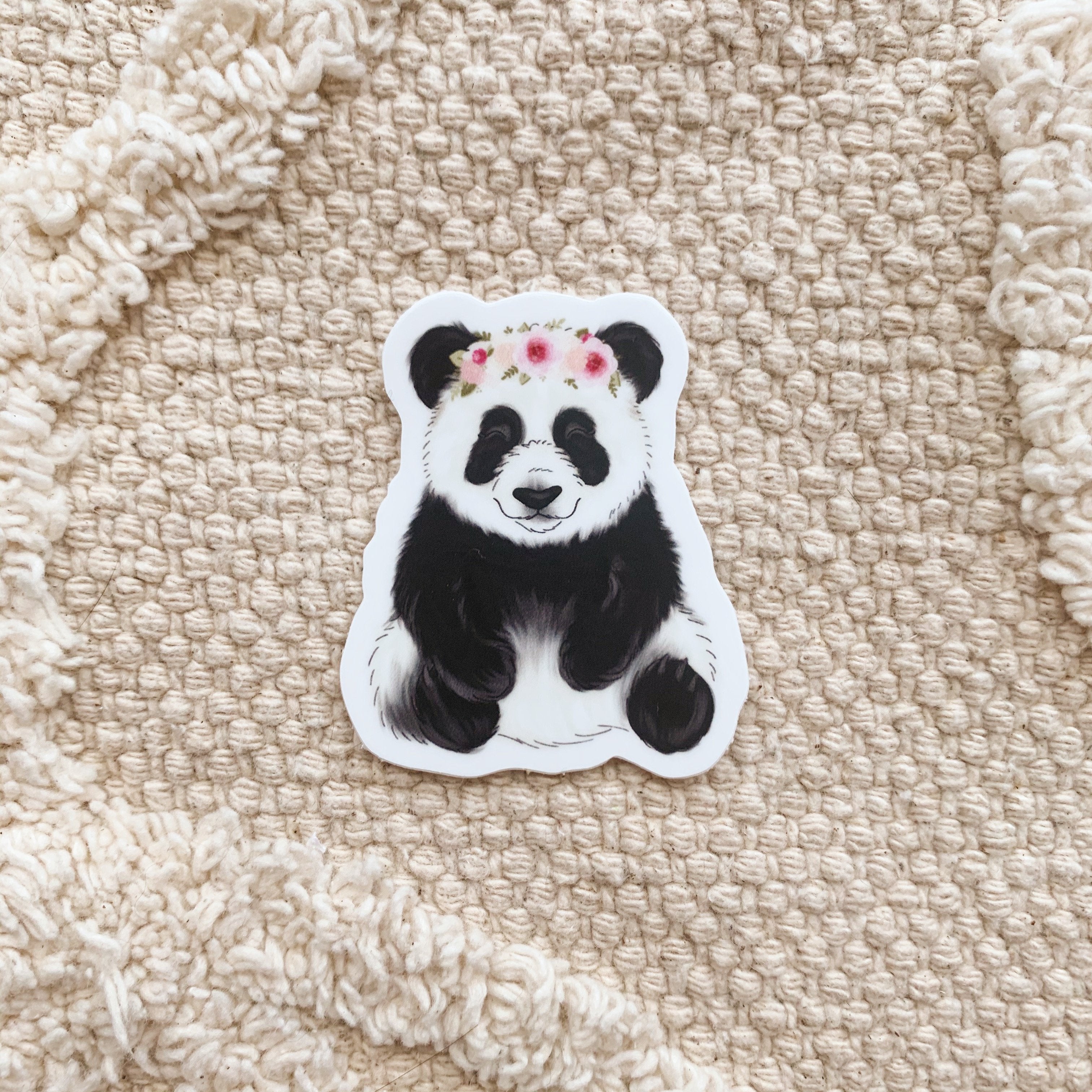 Mini Floral Crown Panda  Sticker  KT s Canvases