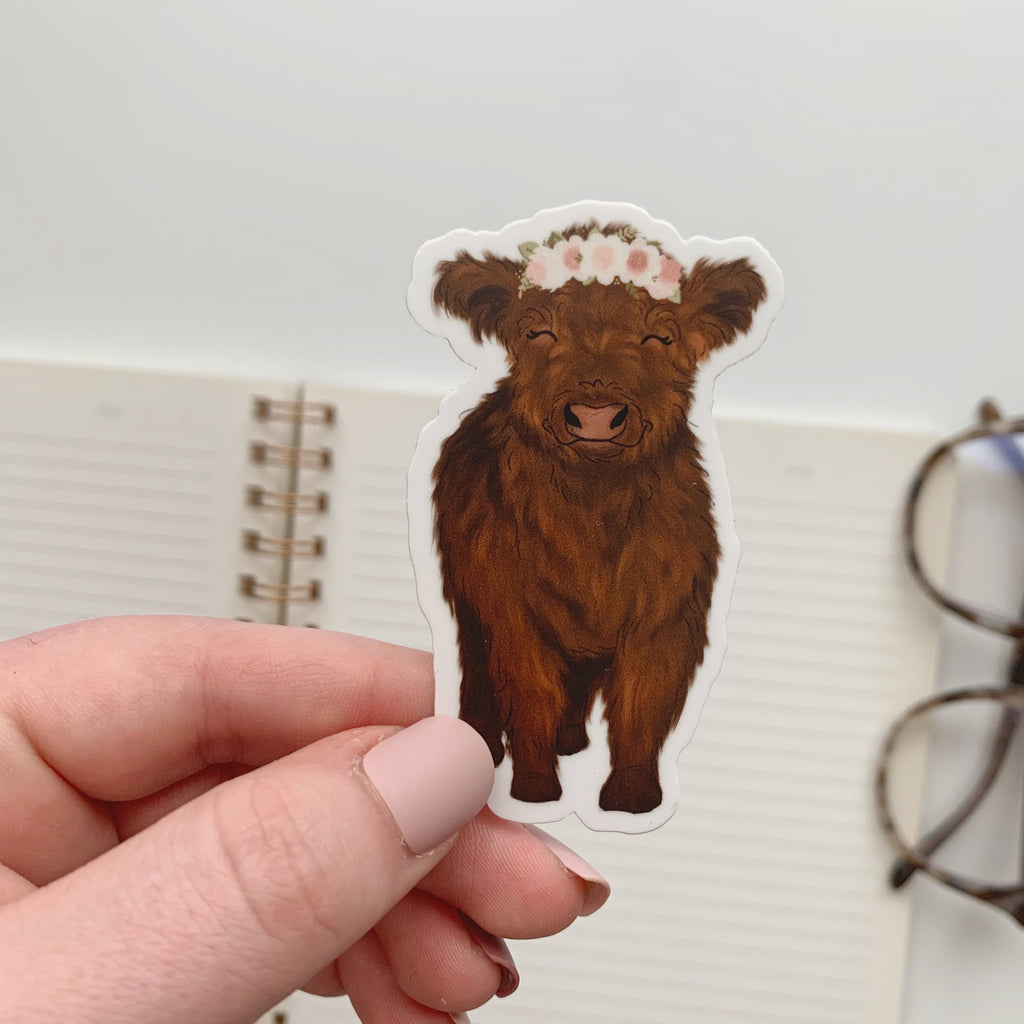 Baby Highland Cow Sticker – KT's Canvases
