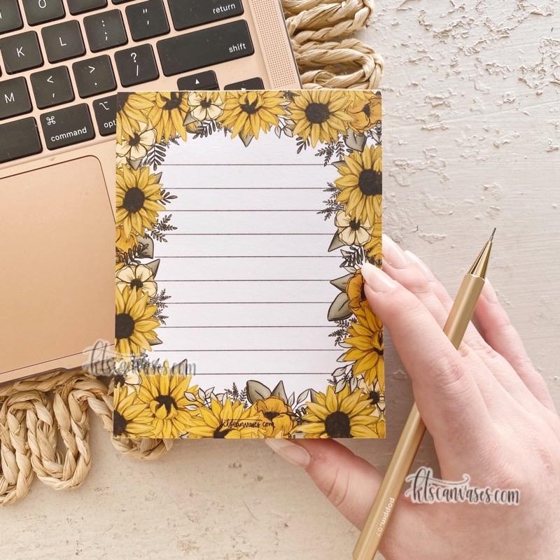 Sunflower Florals Notepad 100 Sheets 4 25 X 5 5 In Kt S Canvases