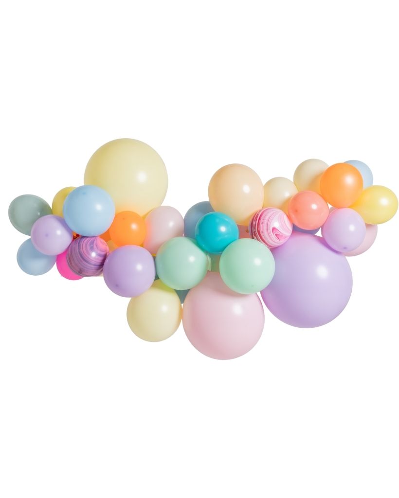 Large Pastel Neon Balloon Garland – Poppies for Grace