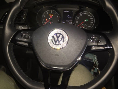 Bling VW Volkswagen Emblem for Steering Wheel LOGO Sticker Decal Beetl –  Carsoda