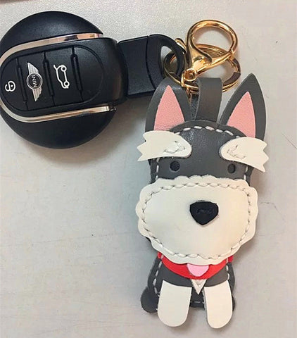 Personalized Schnauzer Keyring Custom Dog key ring Dog Key chain