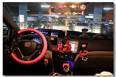 bling car interior pink