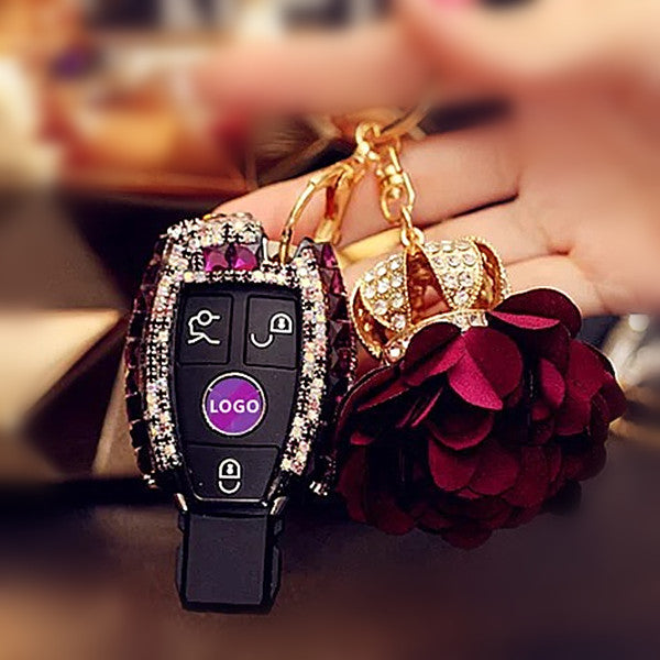 Bling Car Key Holder With Rhinestones For Mercedes Benz Carsoda