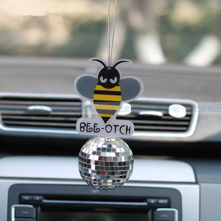 Bling Bumblebee Bee Otch Crystal Car Charm Ornaments Pendant Carsoda