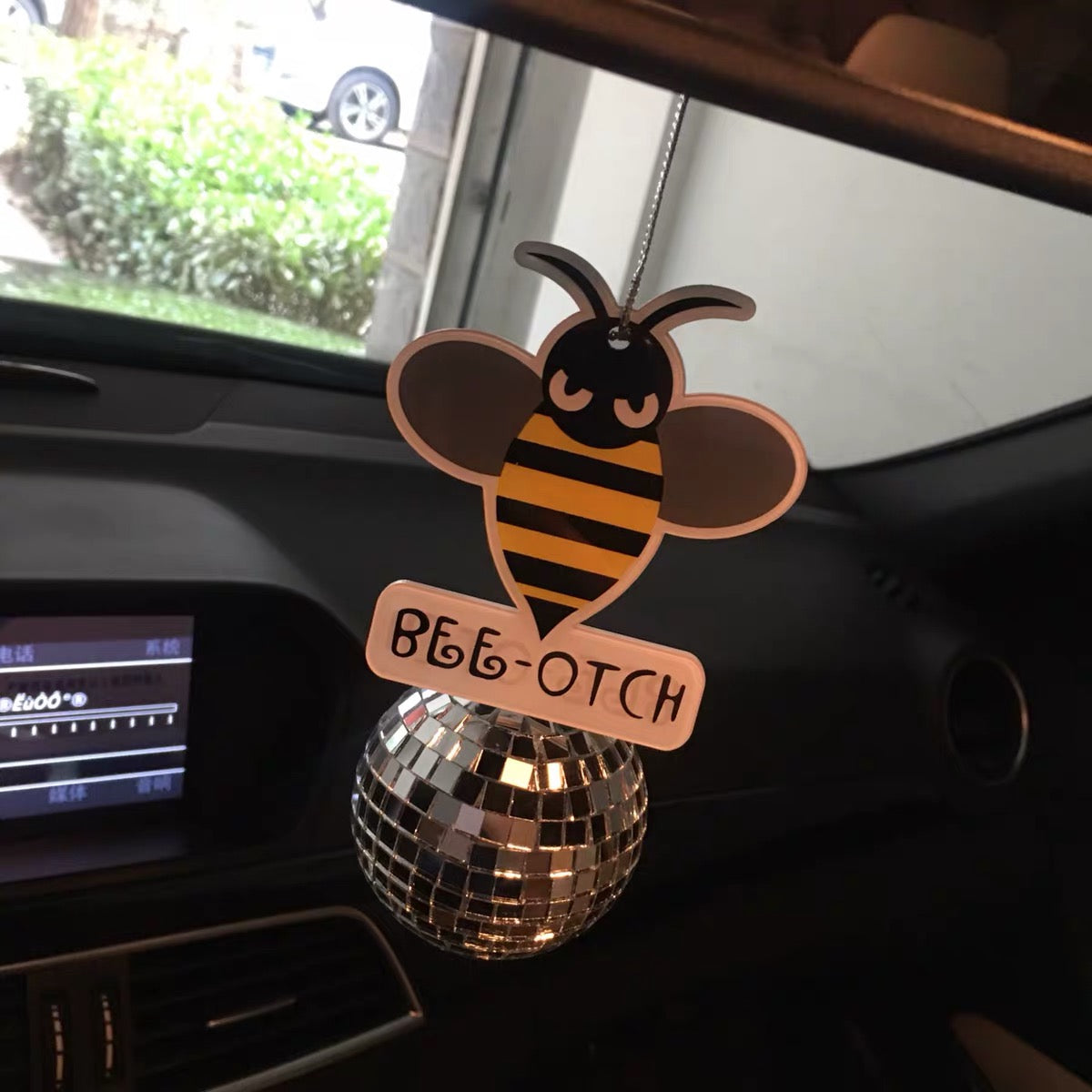 Bling Bumblebee Bee Otch Crystal Car Charm Ornaments Pendant Carsoda