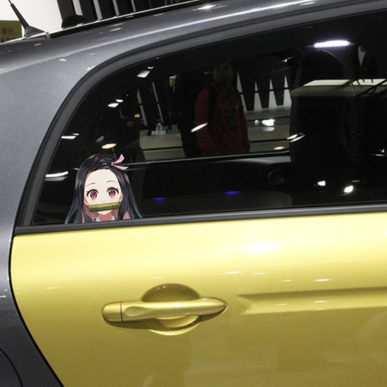 8 Pcs Anime Car Decal Demon Slayer Peeking Peeker Cartoon Automotive Carsoda